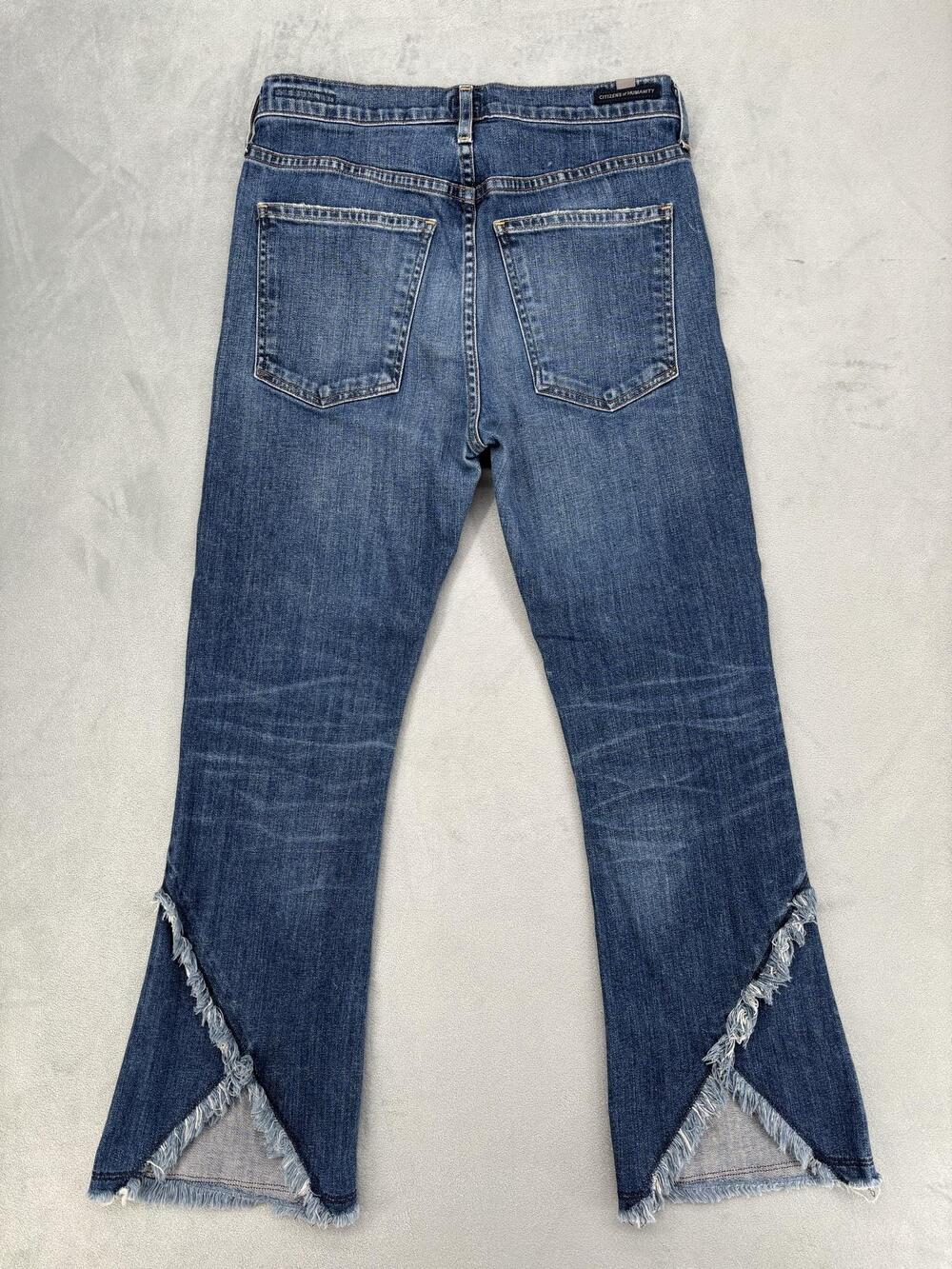 Citizens Of Humanity Pants Womens 28 Blue Drew Fray High Rise Cropped Flare Jean - Picture 2 of 12